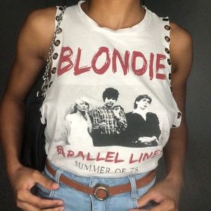Blondie 1978 band white tank top